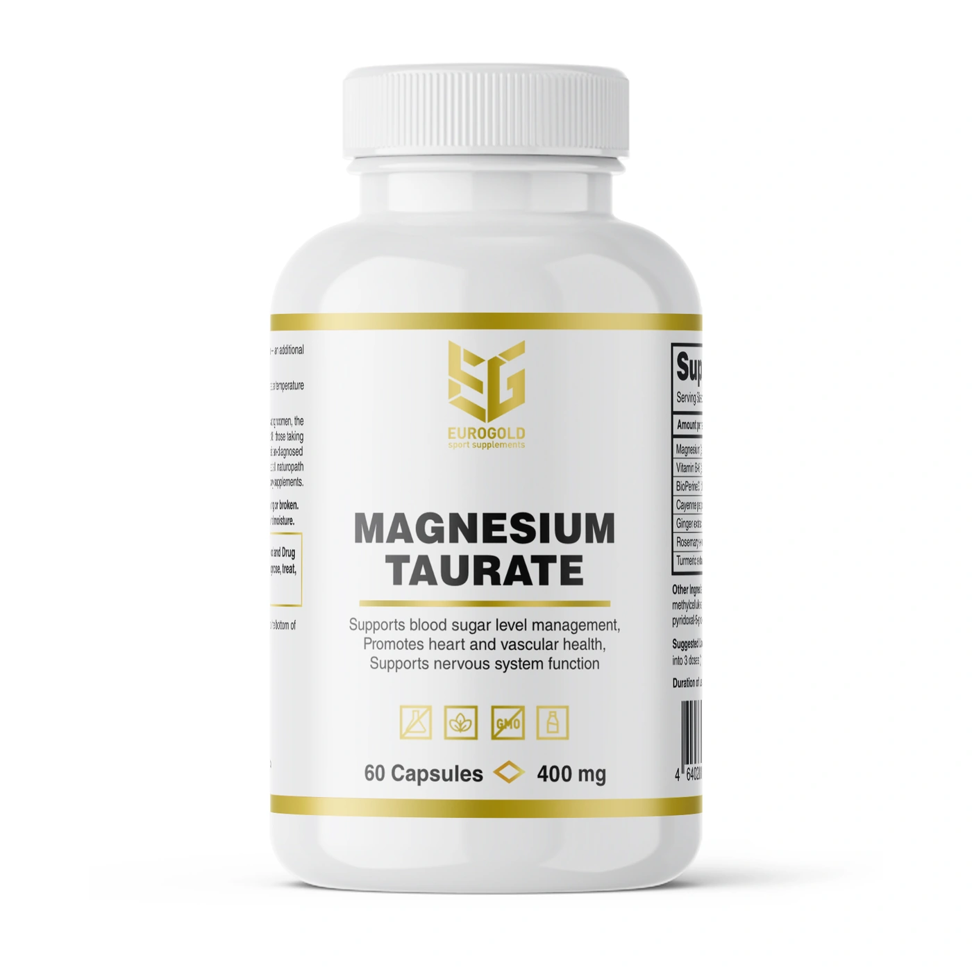 Magnesium Taurate — лицевая сторона банки