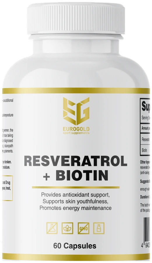 Банка EUROGOLD Resveratrol + Biotin